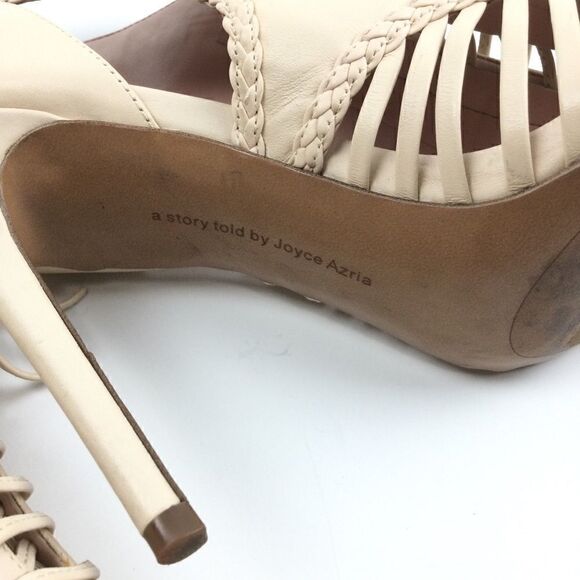 Avec Les Filles Pink Heels,  Peep Toe Laced Booties, Size - 9M - Picture 7 of 13